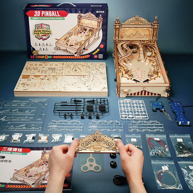 ROKR 3D Pinball Machine 3D Wooden Puzzle