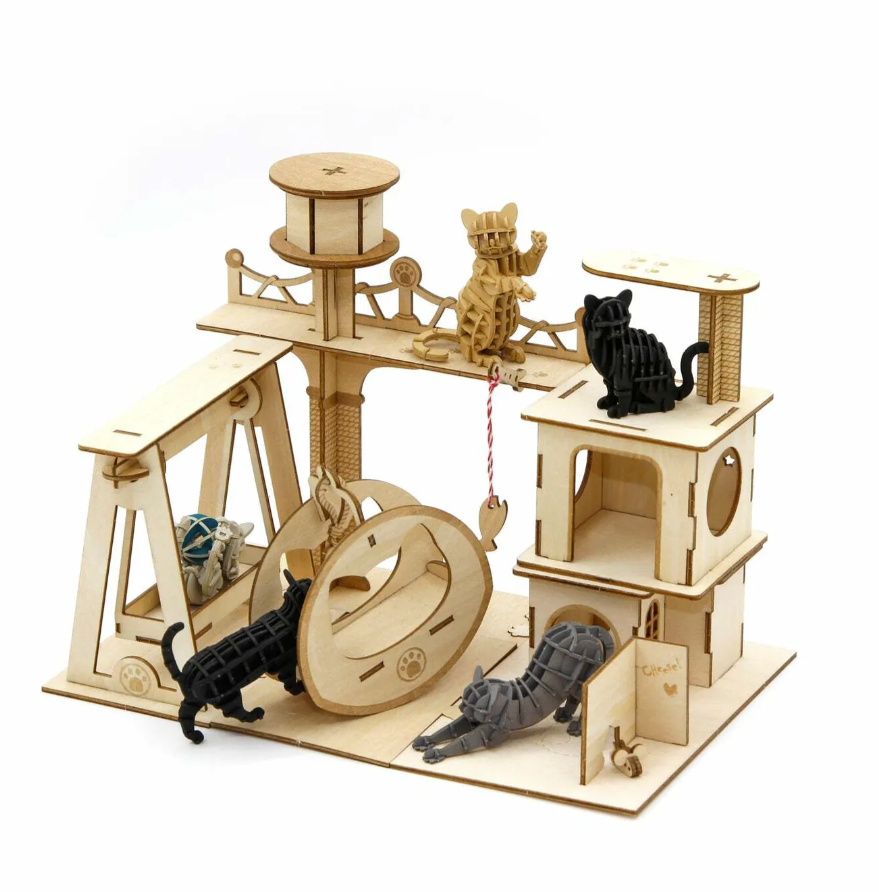 Cat Playground Wooden Puzzle By JIGZLE