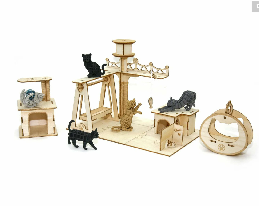 Cat Playground Wooden Puzzle By JIGZLE