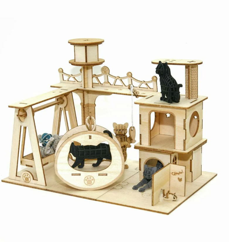 Cat Playground Wooden Puzzle By JIGZLE