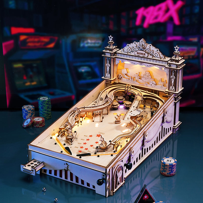 ROKR 3D Pinball Machine 3D Wooden Puzzle