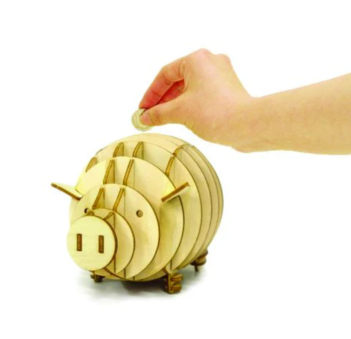 Piggy Coinbank Wooden Puzzle by JIZGLE