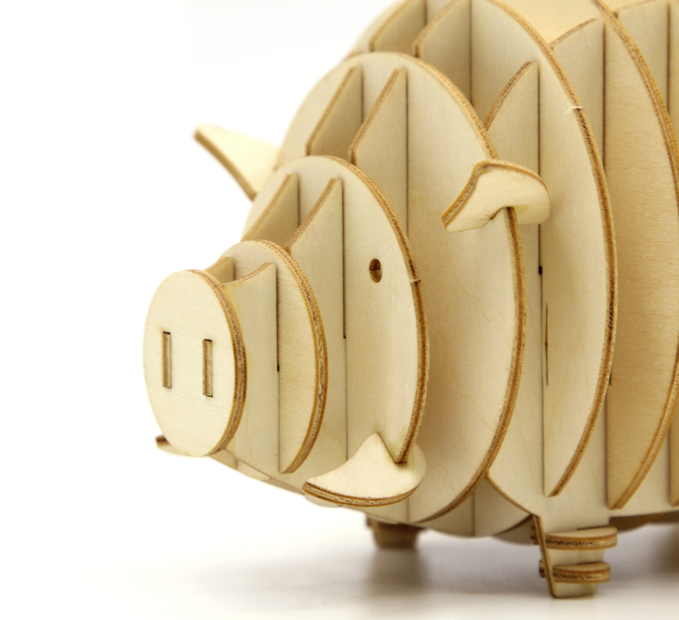 Piggy Coinbank Wooden Puzzle by JIZGLE